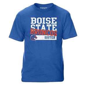 Boise State T-Shirt - Broncos Sister Over Athletic Logo Royal Blue by CI Sport - main view