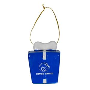 Boise State Christmas Ornament Present Shaped Bronco
