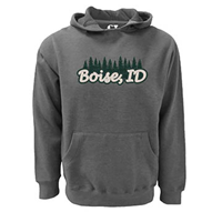 Boise Idaho Hood Script Writing Over Trees In Tree Background