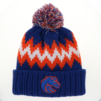 Boise State Beanie Thick Knit Zig Zag/ Cuff Embd Logo