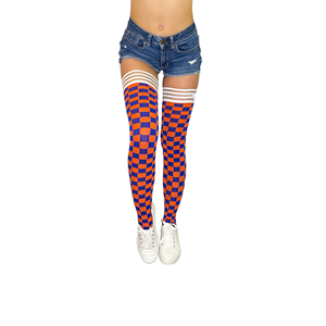 Boise State Game Day Stockings - Royal and Orange Check by Kix'ies