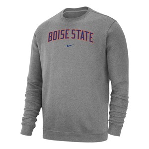 Boise State Crew Arch Wordmark Club Fleece by Nike - main view